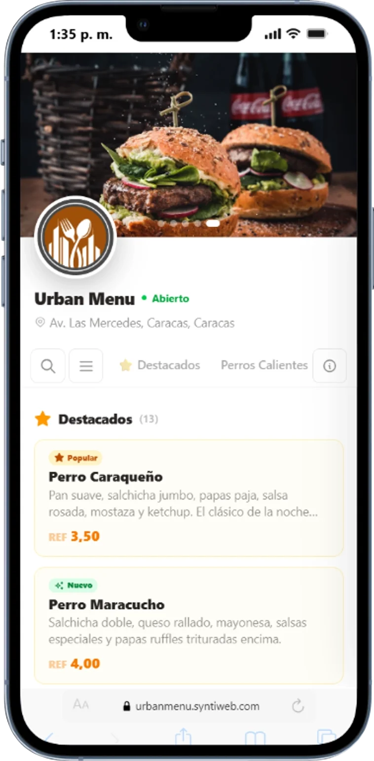 Ordena — menú digital real